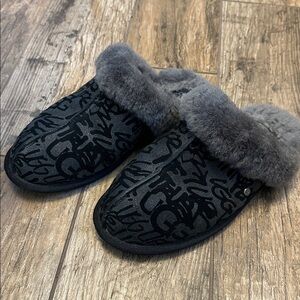 Ugg Womens Scuffette Il Sparkle Graffiti black 10